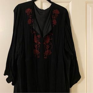 Torrid size 4 black dress with burgundy floral